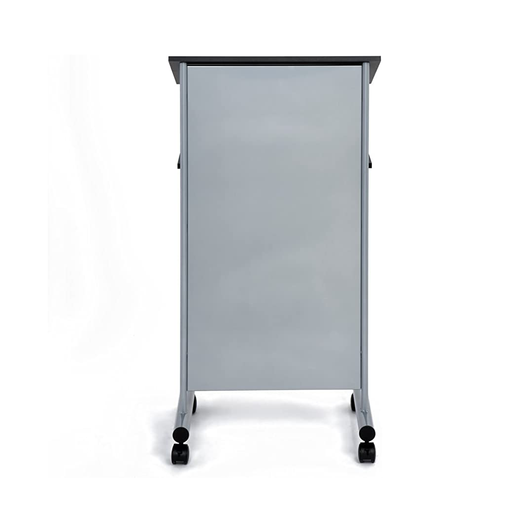 Wheeled Lectern Podium with Storage Shelf_06