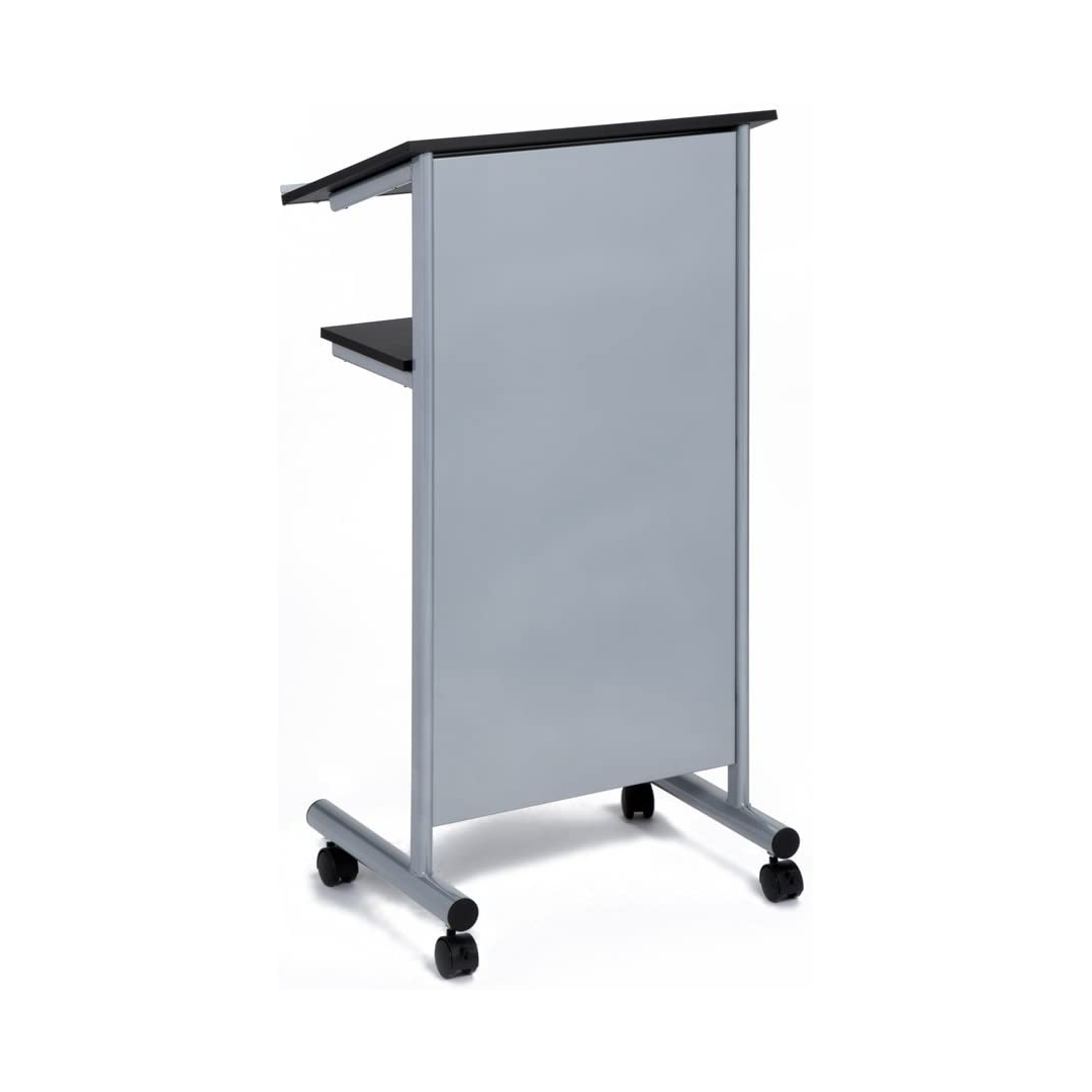 Wheeled Lectern Podium with Storage Shelf_07