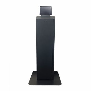 TV Stand for Floor with Power Strip, Fits Monitors 10 - 27-In, Angled Design - Black - Black