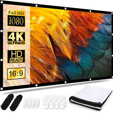 Projector Screen Rental 120 Inch 16:9 HD 4K Foldable Home Theater for Outdoor and Indoor